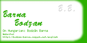 barna bodzan business card